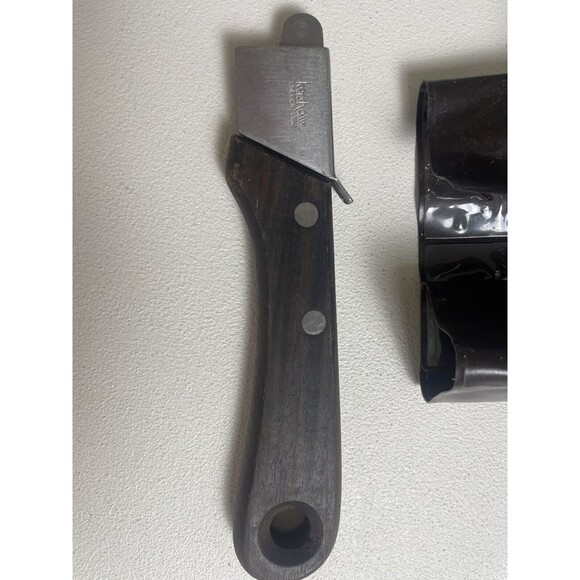 KERSHAW/KAI Blade-Trader model 1099 Wooden Handle, 6 Knives, case, papers. 1980s - Picture 6 of 9